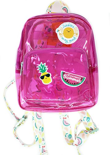 Girls Mini Backpack with Patches - Sun Squad Pink - Click Image to Close